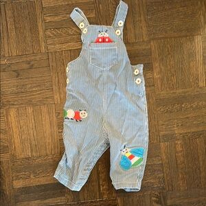Mini Boden Blue and White Overalls